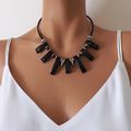 Collier noir et argent pour femme