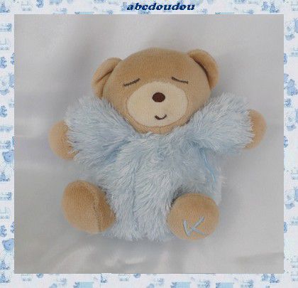 Doudou Mini Ours Dormeur Boule Bleu Fourrure Kaloo