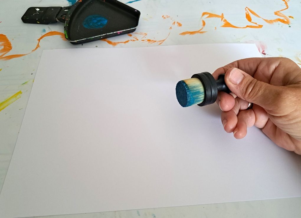Avec l'encre "Multinacré" (Bleu)