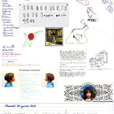 Pages d'ateliers d'écriture créative (groupe élèves CM) février 2019