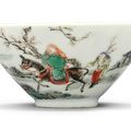 A fine famille-verte wine cup, Qing dynasty, Kangxi period (1662-1722)