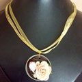 Pendentif nespresso rose et perles