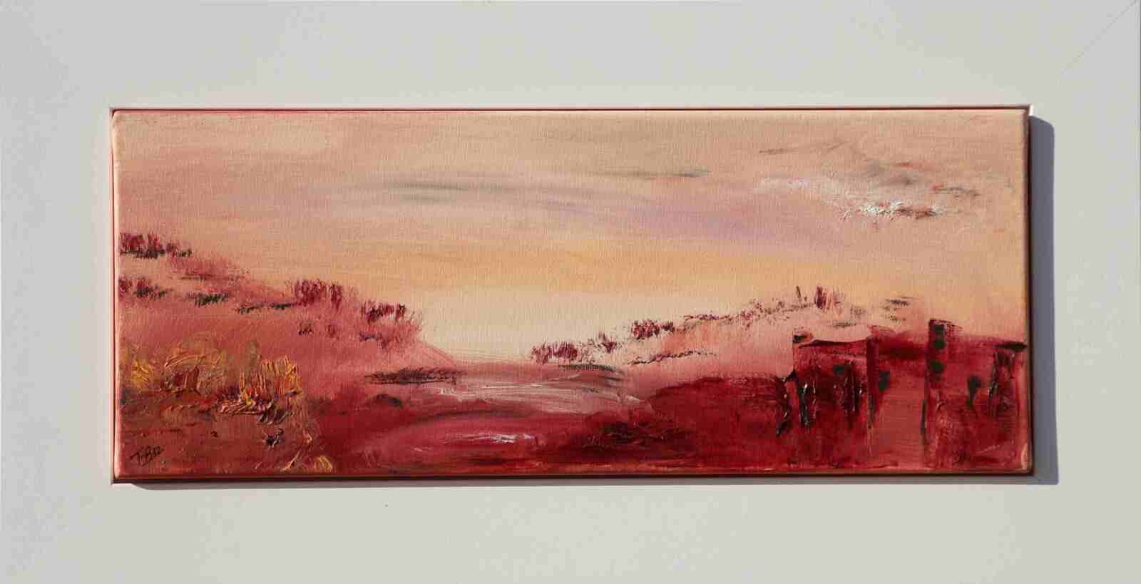 Dunes- huile 2012- cadre blanc - 20 X50cm -  (n°48),