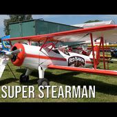 Gigantic! RC Super Stearman Huge Scale RC Plane, Extremely Detailed Model Flying At Flight Show