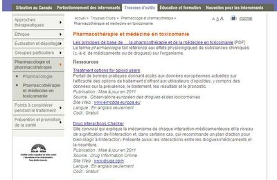 Pharmacothérapie et médecine en toxicomanie (trousse d’outils) - Canada