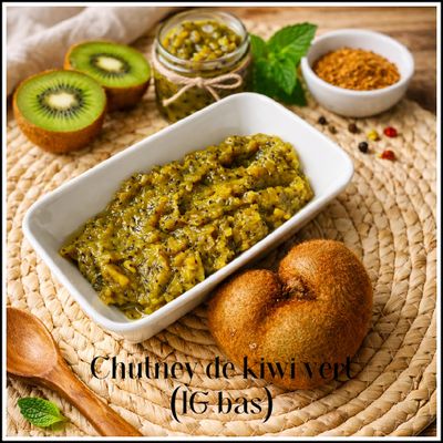 Chutney de kiwi doux & acidulé (IG bas)