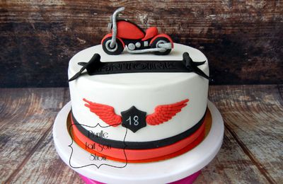 Gateau moto - style Harley Davidson