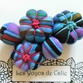 ♥ KIARA ♥ Broche textile hippie chic fleurs potirons - Les Yoyos de Calie