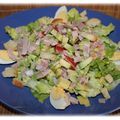 Salade avocat , pommes de terre , jambon