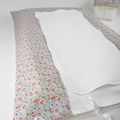 Housse de matelas à langer Liberty Eloïse turquoise et tissu éponge et ruban blanc