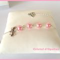Bracelet Argent et perles nacrées rose - 185