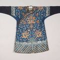 A blue silk Dragon Robe - China, Qing Dynasty, 19th Century