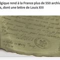 Des archives volées restituées à la France par la Belgique