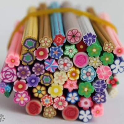 Lot de 10 cannes fimo fleurs neuves