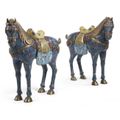 A large pair of Chinese export champlevé enamel horses, early 20th century