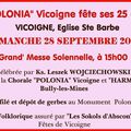 "POLONIA" Vicoigne fêtera ses 25 ans dimanche 28 septembre 2014.