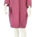 GUY LAROCHE BOUTIQUE, A BUBBLEGUM PINK COCOON COAT, CIRCA 1958 