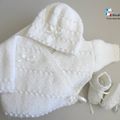 Tricot bébé, modèle fait main, layette bb tricoté main, bonnet, chaussons