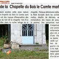 Article de 16 mai 2019 - Dégradations à Notre Dame du Bois Le Comte