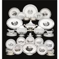 An assembled dinner service of creamware, among others Stone, Coquerel & Le Gros. 19th century