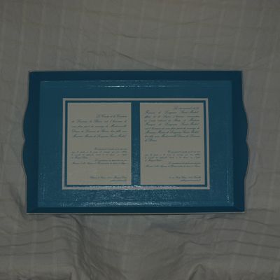 plateau turquoise et écru