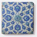 An Ottoman tile painted with floral design, Iznik, 18th century