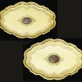 Importante paire de présentoirs en or et émail, probablement Augsbourg, vers 1730, apparemment sans poinçon