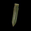 A small archaic jade ceremonial jade dagger-axe (ge), Shang Dynasty, circa 13th-11th Century B.C.