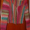 Scoop neck cardigan.