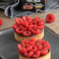 TARTELETTE AU CONFIT DE FRAMBOISES ET A LA MOUSSE AU CHOCOLAT