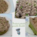 Fondant pistache, ganache chocolat