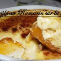Crème brûlé au romarin sur lit d'abricot au miel