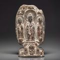 A grey stone Buddhist stele, Eastern Wei dynasty (AD 534-550), dated by inscription to the 4th year of Tianping, corresponding t