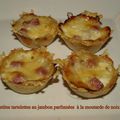 Tartelettes jambon parfumées à la moutarde aux noix