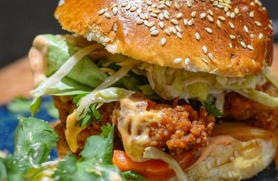 Burger au poulet frit