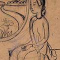 Attribué à Mai Thu (1906-1980), Jeune femme assise devant une fenêtre