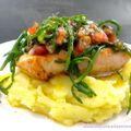 Pavé de saumon, sauce vierge aux salicornes