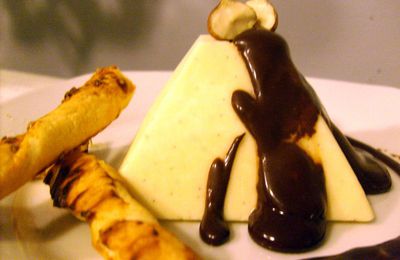 Les parfait au chocolat blanc et sauce au chocolat...de chantal