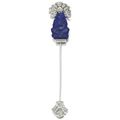 Lapis lazuli and diamond jabot pin, 1920s