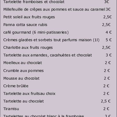 Les desserts individuels 