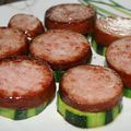 Saucisse de Morteau et courgette à la plancha