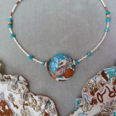 Création personnalisée : robe marron et bleue