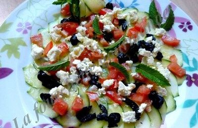 Carpaccio de courgettes à la féta