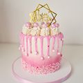 Pink drip cake