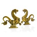 A pair of Italian brass chimerae. Venice, 19th century