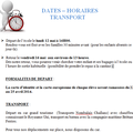 Info Dates - Horaires - Transport