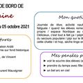 Carnet de bord du 29 septembre au 05 octobre 2021