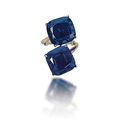 A two cushion-shaped sapphires 'toi et moi' ring