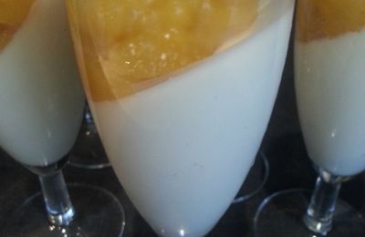 Panacotta coco et compote de mangue