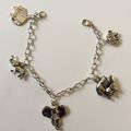 Bracelet argente breloques elephants